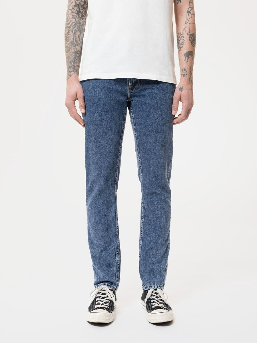 Nudie Jeans】Lean Dean Plain Stone – Blue Beach Denim