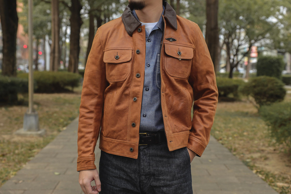 ジャケット・アウター Lewis Leathers WESTERN JACKET TERRACOTTA SUEDE LEATHER