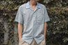 【Universal Works】Camp Shirt In Blue Nisi Cotton