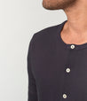 【Merz b. Schwanen】207 Loopwheeled Short Sleeve Henley Charcoal 圓織經典中磅數短袖亨利衫炭灰色