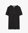 Merz b schwanen 207 Loopwheeled Classic Fit Midweight Short Sleeve Henley charcoal