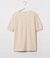【Merz b. Schwanen】207 Loopwheeled Short Sleeve Henley Nature 圓織經典中磅數短袖亨利衫炭天然色