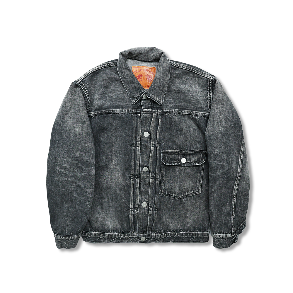 Fullcount 2107 BKSSHW Type 1 Black Denim Jacket Dartford Super Smooth 11oz