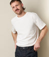 【Merz b. Schwanen】214 Loopwheeled Midweight T-Shirt White 圓織重磅微寬有機棉素T白色