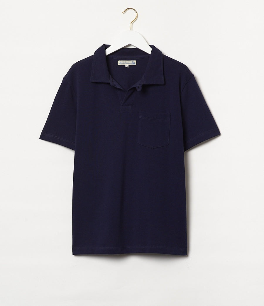【Merz b. Schwanen】2PKPL Loopwheeled Pikée Polo Shirt Ink Blue 圓筒織短袖Pol ...
