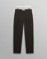 【WAX London】Raleigh Chevron Pleated Trousers Charcoal 羊毛人字紋打褶直筒褲