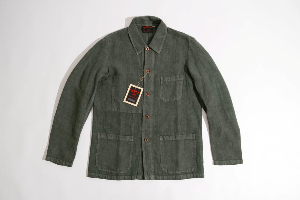 【Vetra】French Workwear 3L07/5C Heavy Linen Jacket ROSEMARY 迷迭香色亞麻工裝夾克