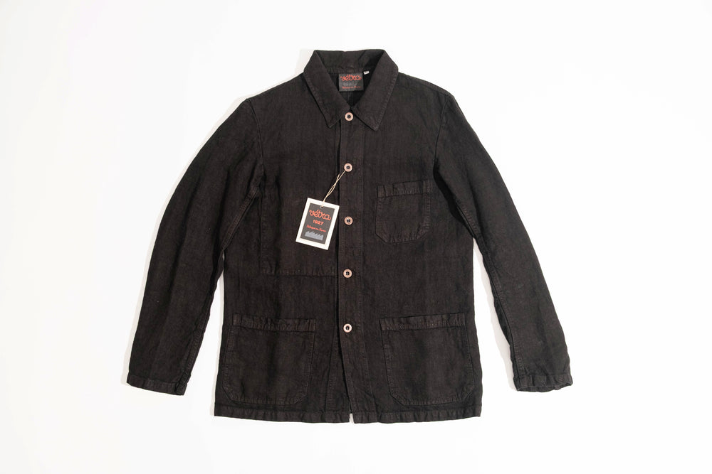 【Vetra】French Workwear 3L10/5C Heavy Linen Jacket BLACK 黑色亞麻工裝夾克