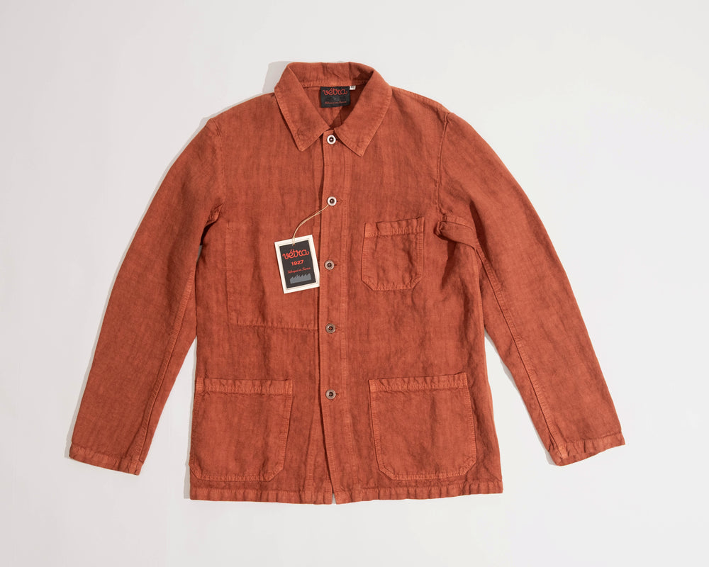 【Vetra】French Workwear 3L24/5C Heavy Linen Jacket CHANTERELLE 黃蘑菇色亞麻工裝夾克