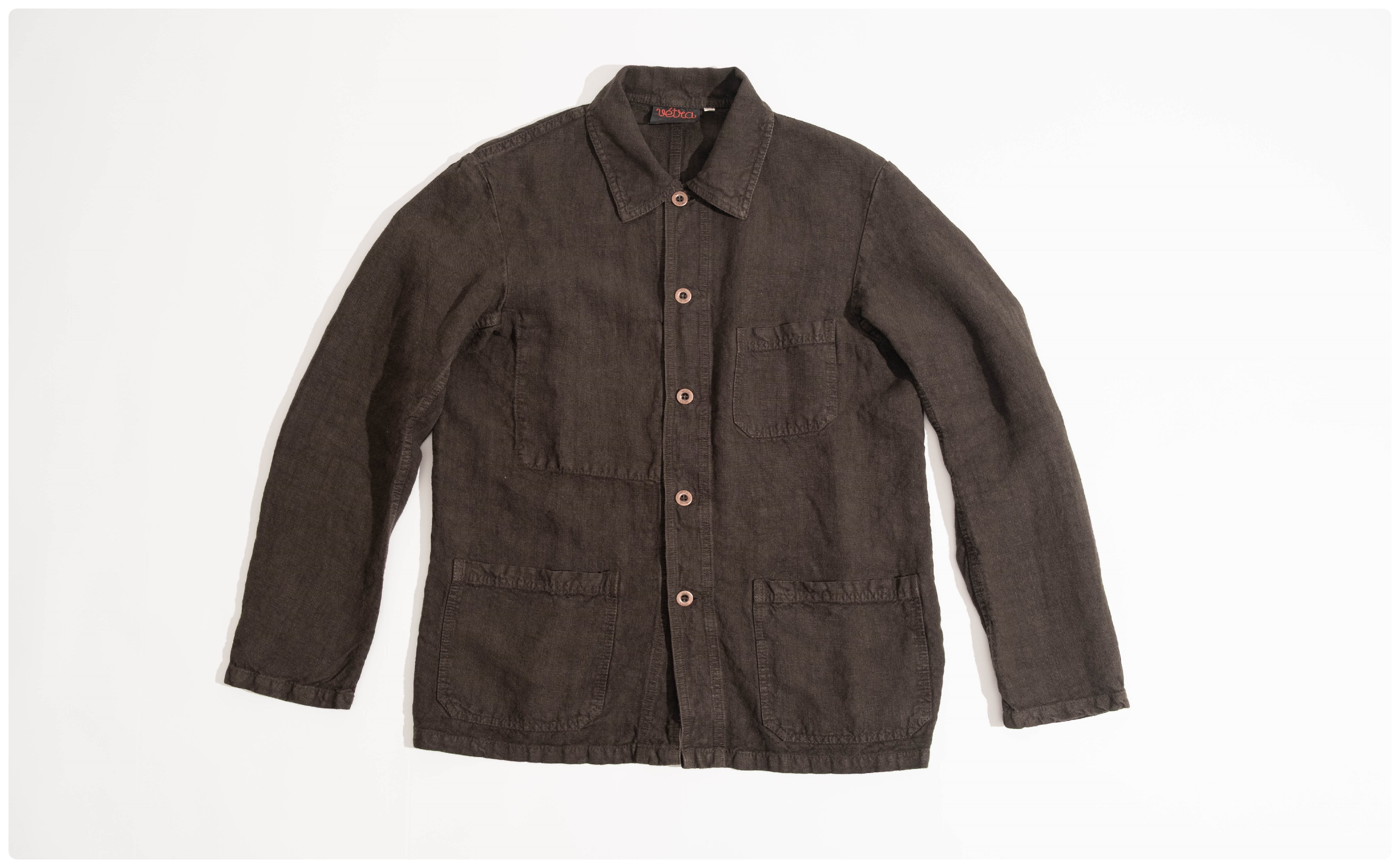 【VETRA】WOOL FRENCH WORK JACKET Vetra】French Workwear 3L27/5C Heavy Linen Jacket ELK – Blue