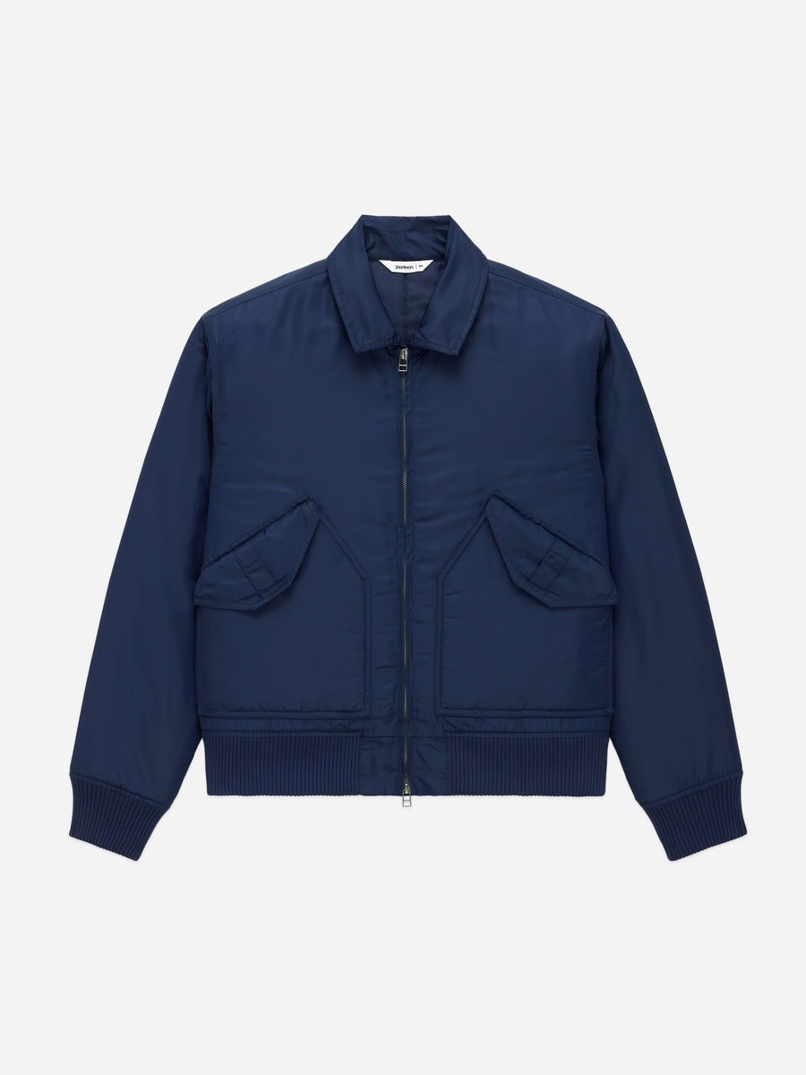 3sixteen】CWU Flight Jacket Blue Aviator Satin – Blue Beach Denim