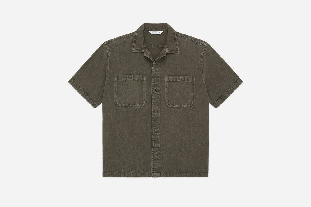 【3sixteen】Short Sleeve Workshirt Umber Stonewash 琥珀石洗舊化短袖工裝襯衫