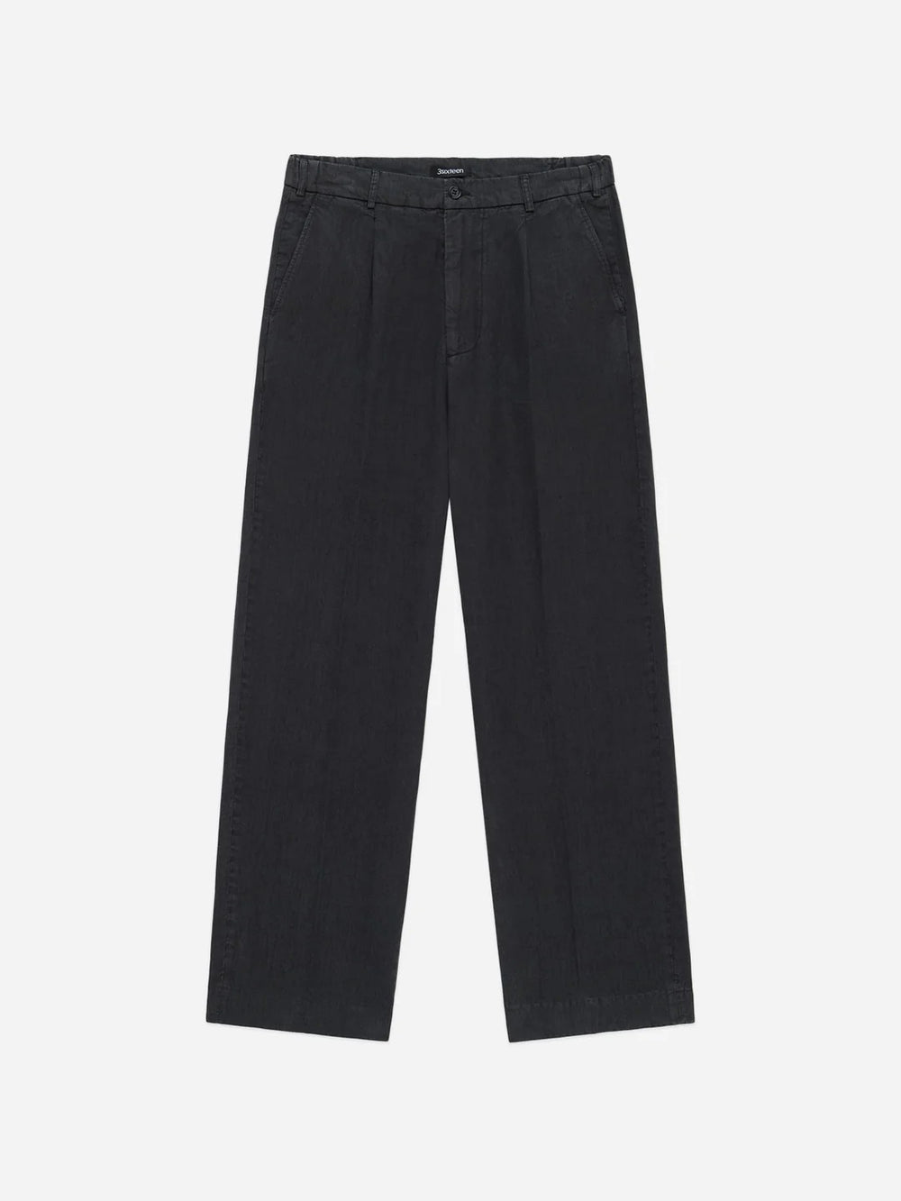 3sixteen Pleated Trouser Black Linen