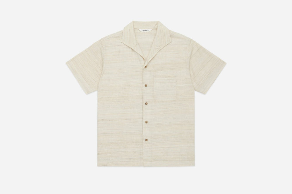 【3sixteen】Leisure Shirt Ivory Handloom Silk 象牙色全真絲手搖織布休閒襯衫