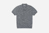 【3sixteen】Knit Polo Natural Marled Yarn