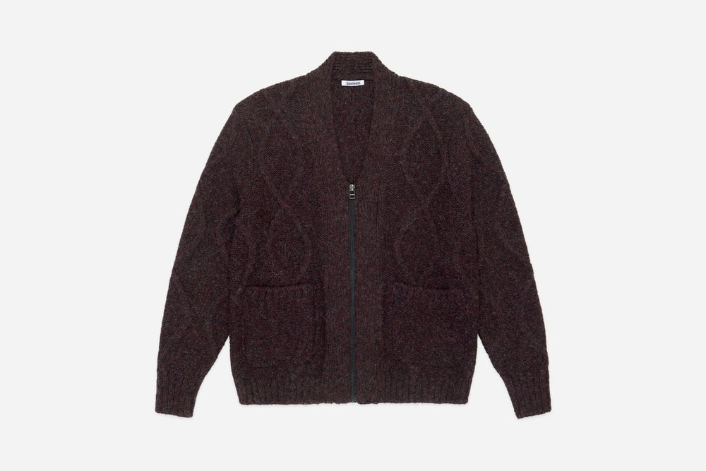 【3sixteen】Alpaca Liner Cardigan Bordeaux 波爾多酒紅羊駝毛開襟衫