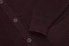 【3sixteen】Pima Cotton Collared Cardigan Burgundy