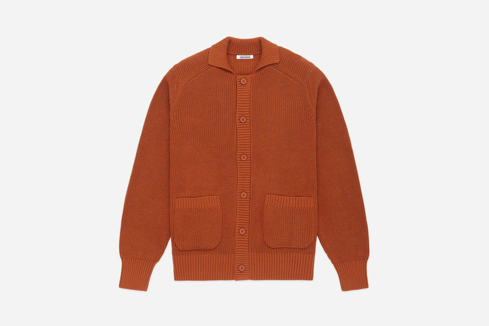 【3sixteen】Pima Cotton Collared Cardigan Rust / 頂級匹馬棉 立領開襟衫