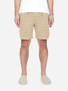 【3sixteen】Drawstring Shorts Nutmeg Jacquard / 特殊設計圖樣緹花 針織休閒短褲