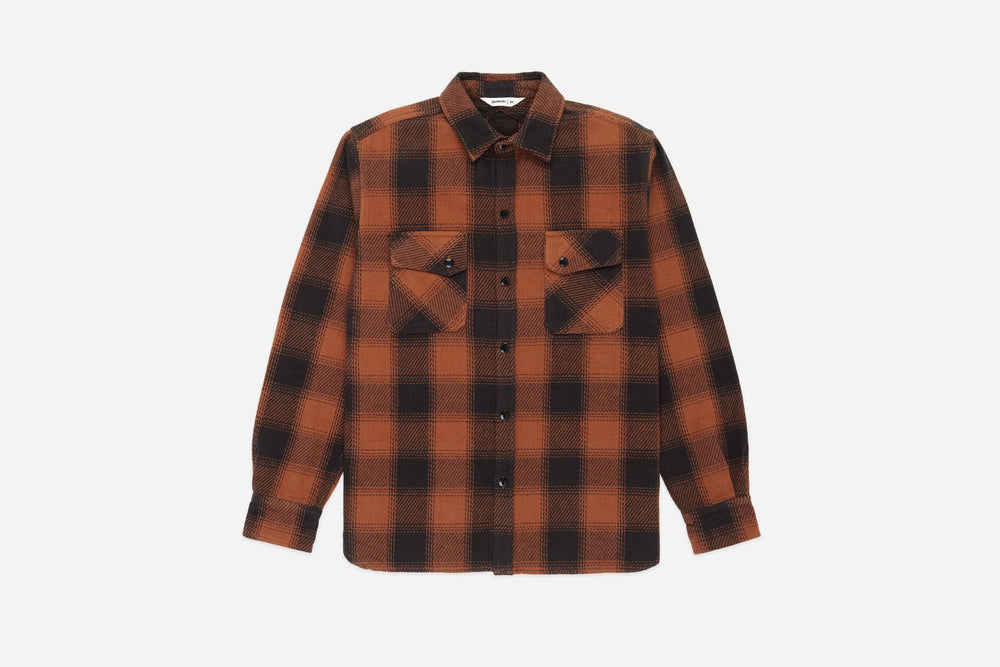 【3sixteen】Crosscut Flannel Shirt Rust 旗艦法蘭絨衫鏽橘色