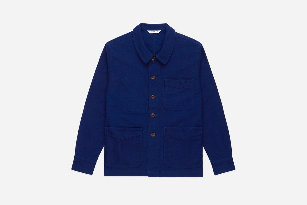 【3sixteen】French Work Jacket Washed Indigo Moleskin 藍染鼴鼠皮法國工裝夾克