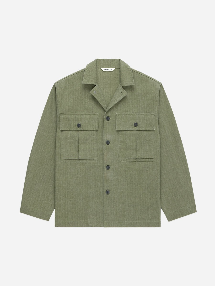 ジャケット・アウター ROTOL Rebuild M43 Shirt Olive 3 3sixteen】M43 Overshirt Olive HBT – Blue Beach Denim