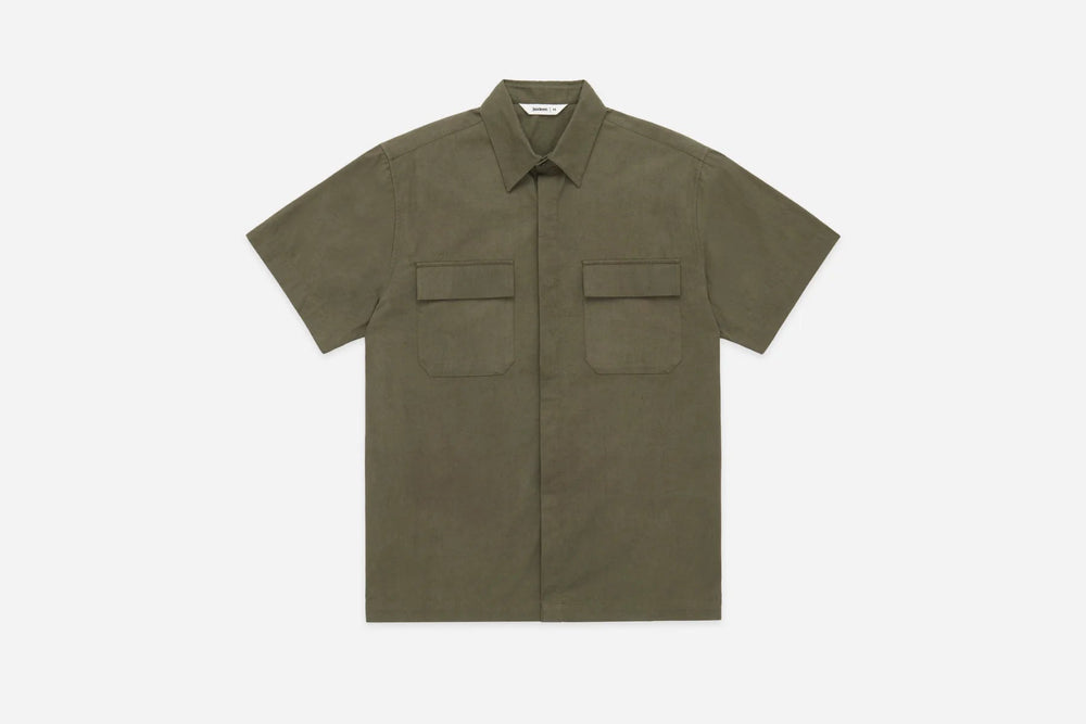 【3sixteen】Garage Shirt Moss Green / 高支數薄棉布 作業員襯衫