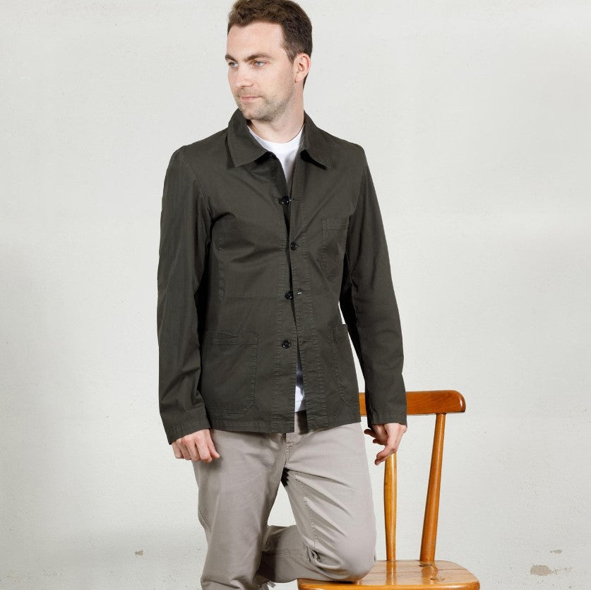 【Vetra】French Workwear 4N97/5 Light Canvas Jacket KHAKI 深綠卡其輕磅帆布工裝夾克
