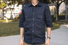【Indigofera】Delray Shirt Cotton Navy Black Check