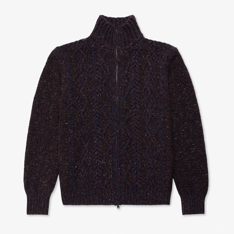 【Inis Meáin】Cashmere Aran Zipper Jacket Kilrush 