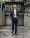 【ABCL Garments】BLAZER Hemp Cotton Wool Navy 棉麻混紡 條紋休閒西外