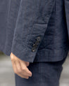 【ABCL Garments】BLAZER Hemp Cotton Wool Navy 棉麻混紡 條紋休閒西外