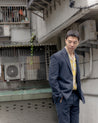 【ABCL Garments】BLAZER Hemp Cotton Wool Navy 棉麻混紡 條紋休閒西外