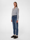 【Nudie Jeans】 Amalia Indigo Striped Shirt Blue/Offwhite 