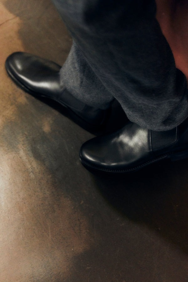 Brother Bridge】Albert Side Goa Chelsea Boots Vintage Black Calf