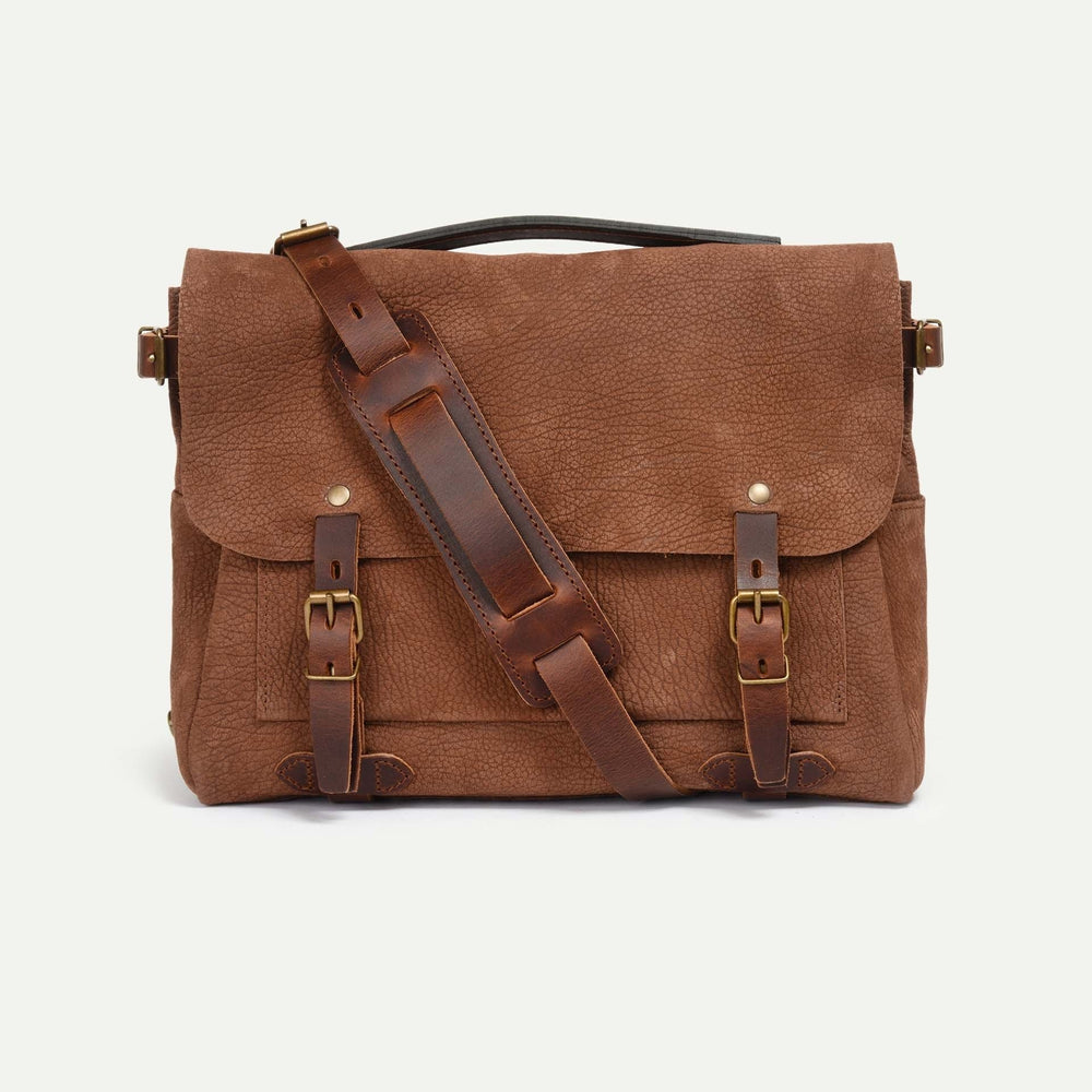 Bleu de Chauffe Postman Bag Eclair M Amber Brown