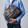 【Bleu de Chauffe】Zeppo Business Bag - Dark Brown 