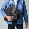 【Bleu de Chauffe】Zeppo Business Bag - Dark Brown 
