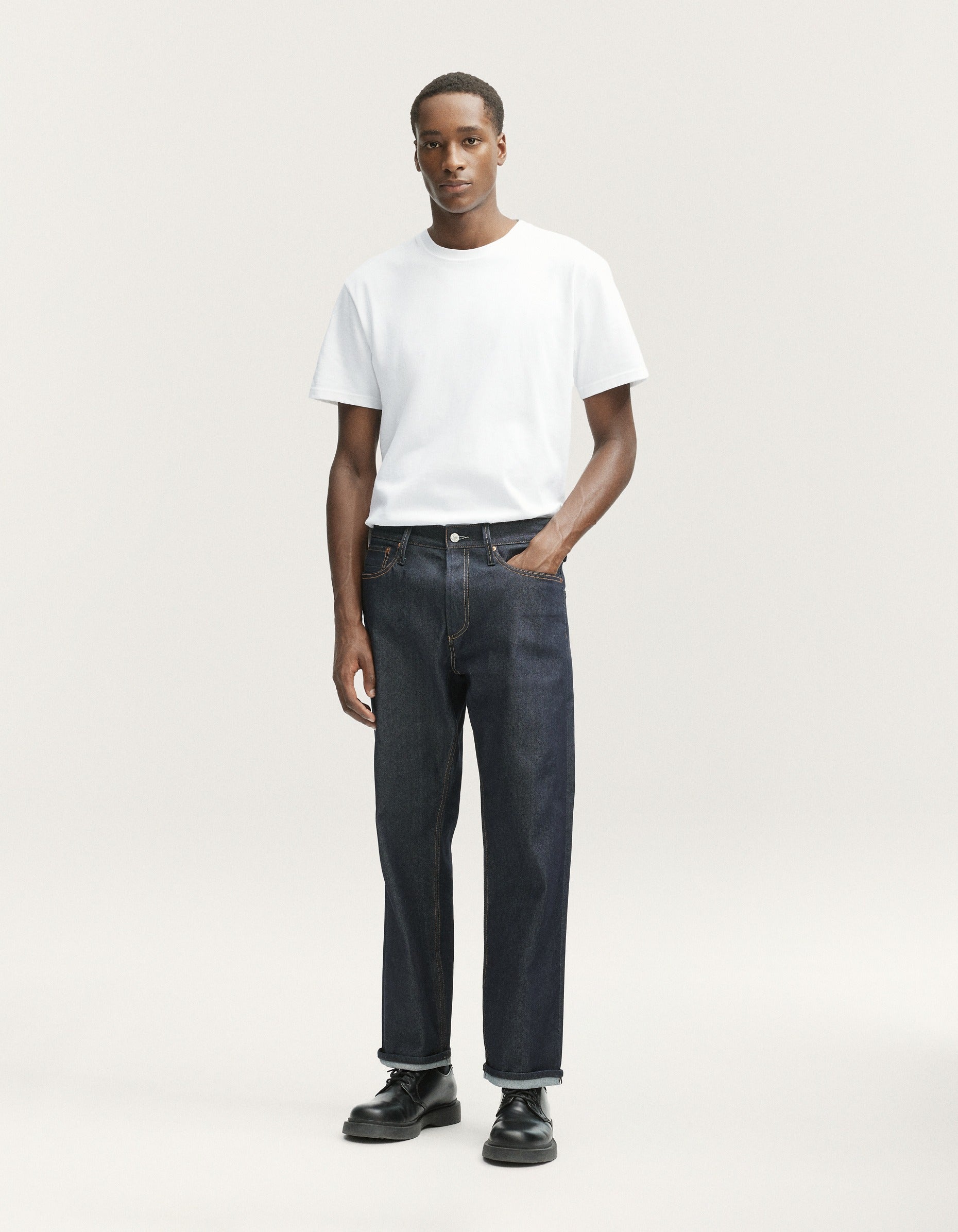 DENHAM】Dagger Tech Selvedge Virgin Relaxed Straight Jeans – Blue