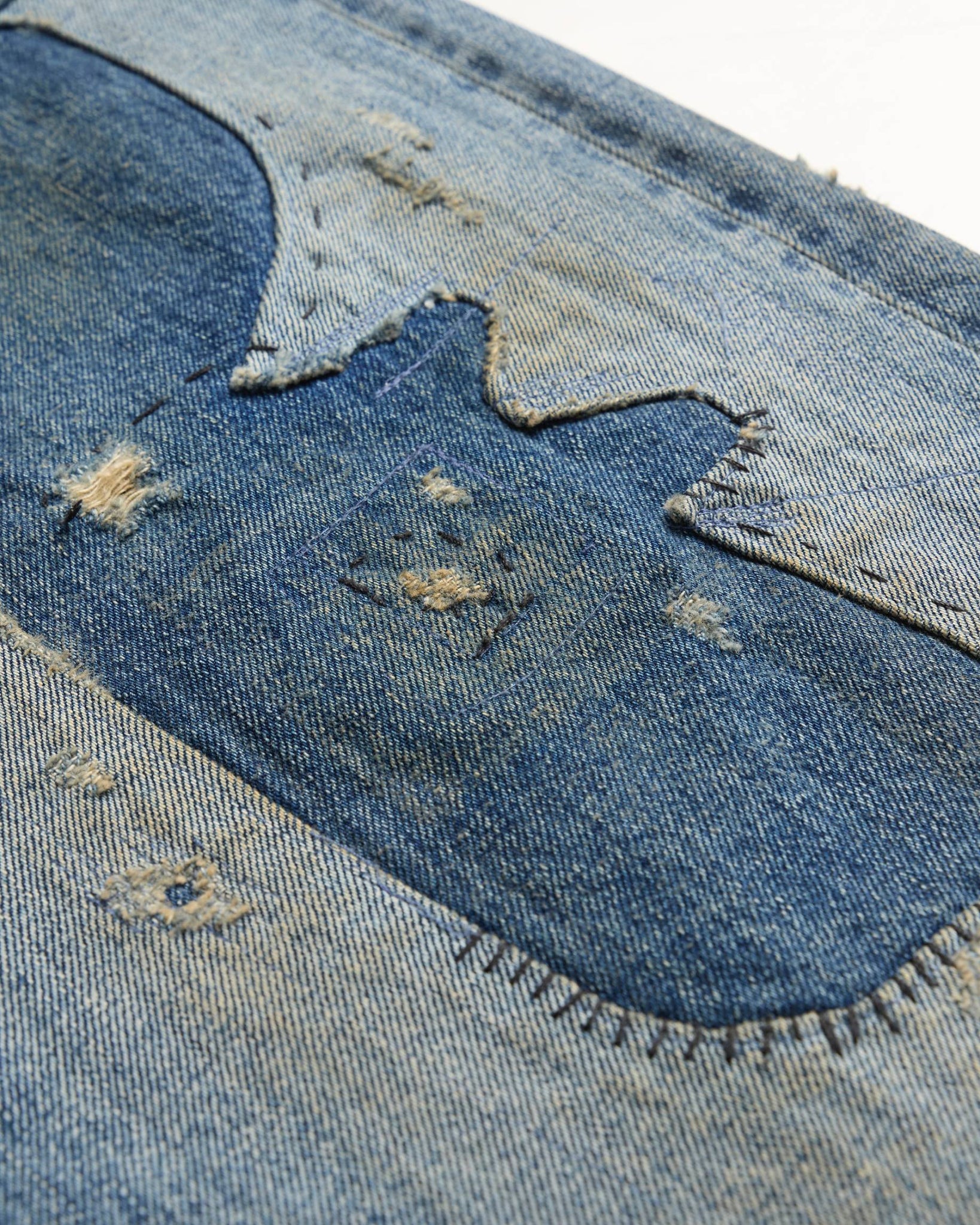 DENHAM】RAG R DEAN Vintage Patchwork - Loose Fit Jeans – Blue 