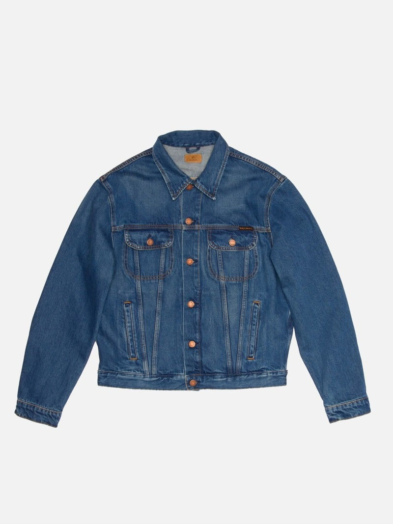 Nudie Jeans】Danny Greasy Denim Jacket Mid Blue – Blue Beach Denim