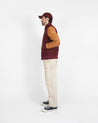【Dehen 1920】Varsity Jacket - Burgundy, Navy & Scarlet, Rust Leather