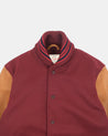 【Dehen 1920】Varsity Jacket - Burgundy, Navy & Scarlet, Rust Leather