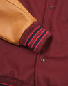 【Dehen 1920】Varsity Jacket - Burgundy, Navy & Scarlet, Rust Leather