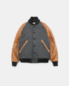 Dehen 1920 Raglan Varsity Jacket  Granite Black Antique Rust