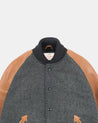 【Dehen 1920】Raglan Varsity Jacket - Granite, Black, Antique Rust 