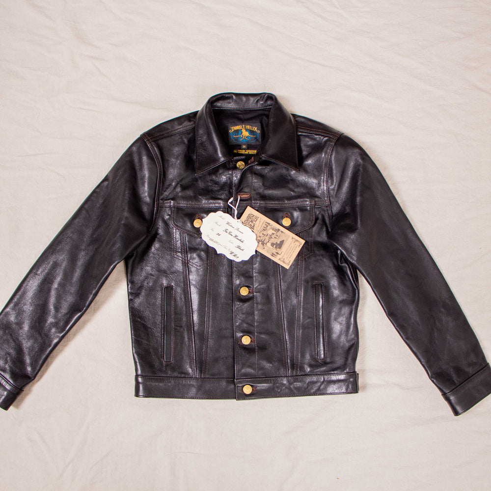 Double Helix Western Pionner Black Teacore Horsehide with Pockets