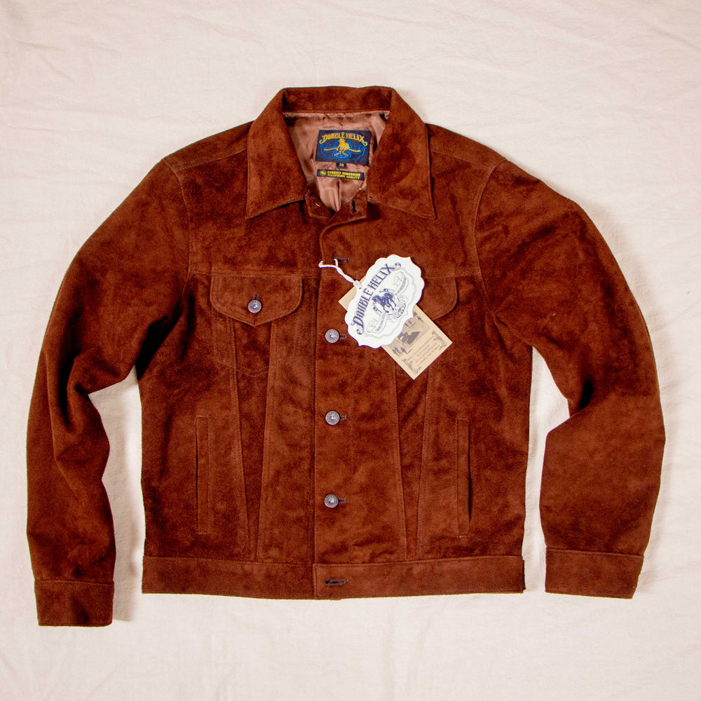 Double Helix Western Pionner Dark Brown Horsehide Suede with Pockets