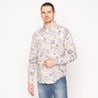【Naked and Famous】Easy Shirt Linen Cats Blue