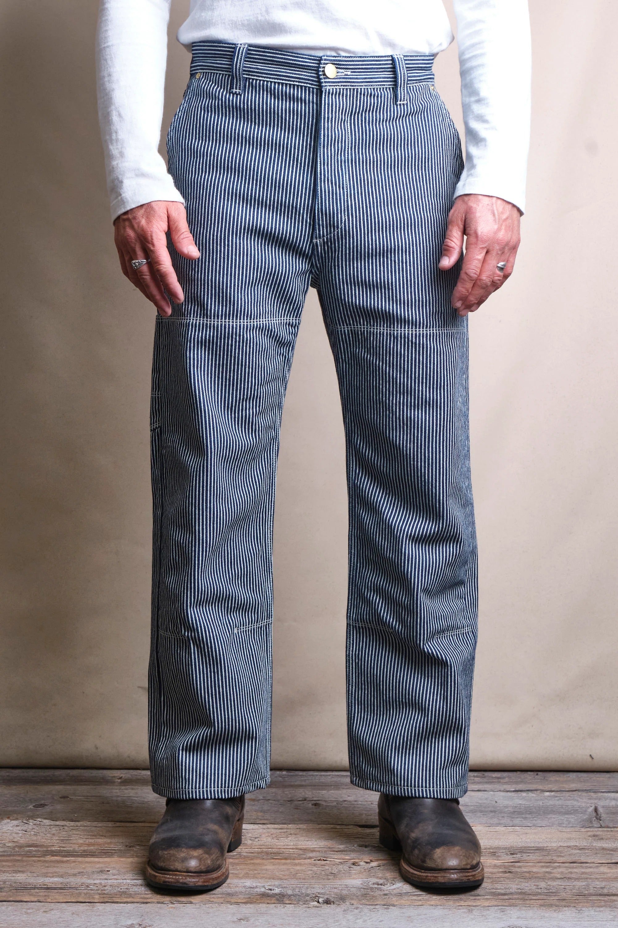 Freenote】Ortega Hickory Stripe Straight Pant – Blue Beach Denim